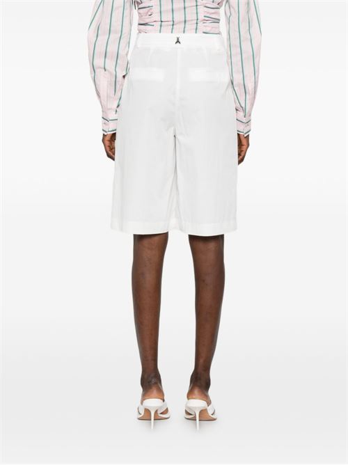 Bermuda donna Patrizia Pepe bianchi in popeline stretch con pinces PATRIZIA PEPE | 2P1752A743W146
